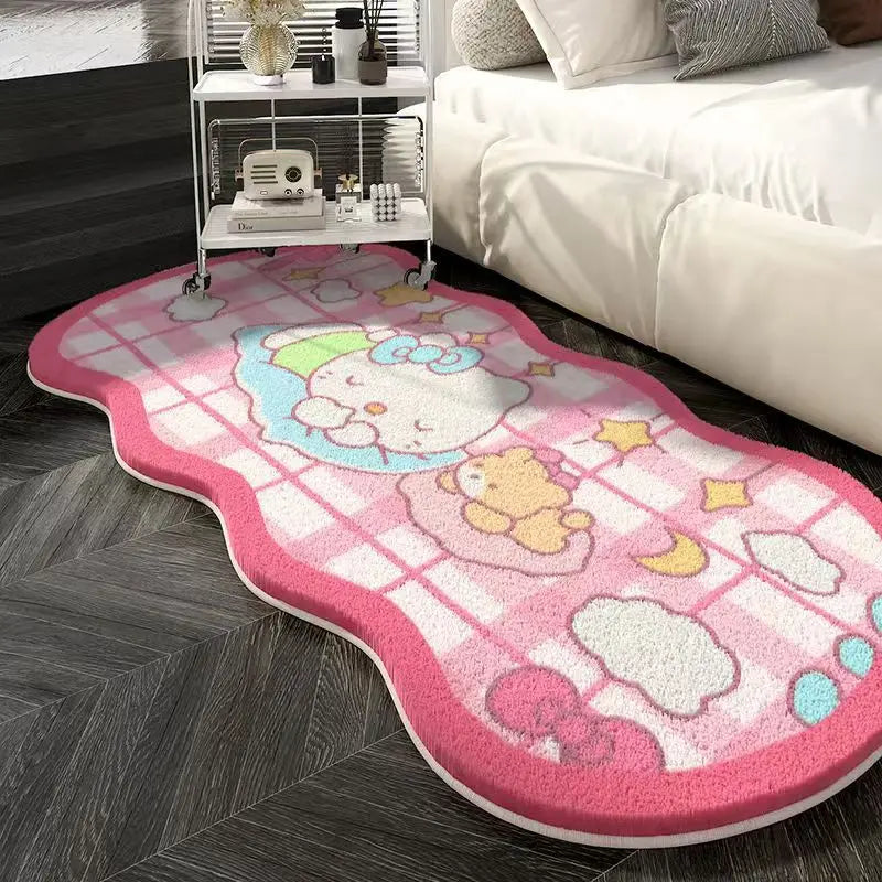 Miniso Sanrio Hello Kitty Non-Slip Bedroom Window Carpet – Stain-Resistant Mat for Living Room, Sofa & Cloakroom