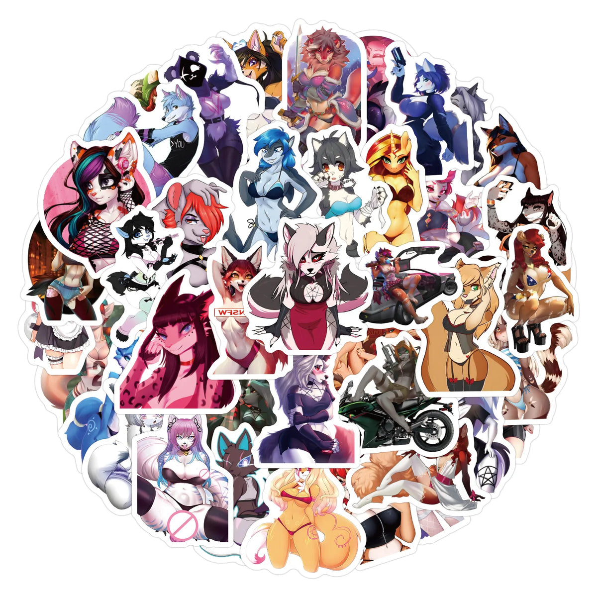 60PCS Aesthetic Furry Graffiti Stickers - Cute DIY Decals for Diaries, Phone Cases, Scrapbooks, and Handmade Crafts