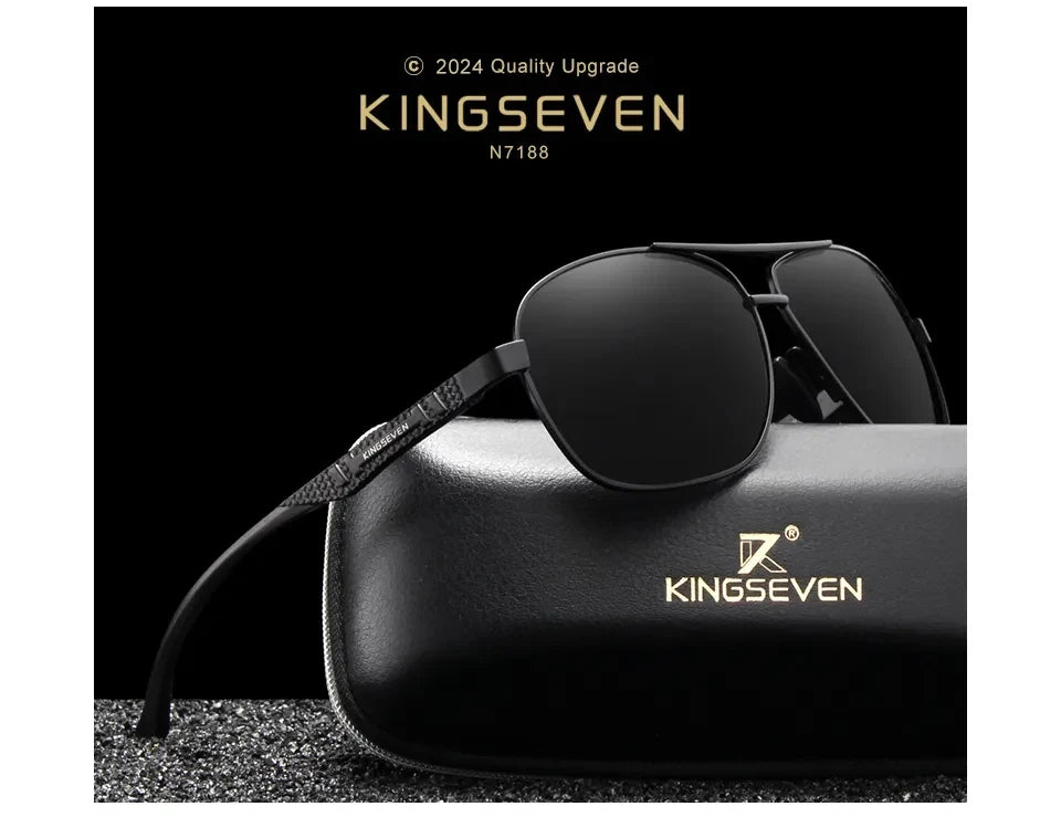 KINGSEVEN Polarized Pilot Sunglasses – UV400 HD Lens Aluminum Frame Photochromic Night Vision Eyewear for Men & Women