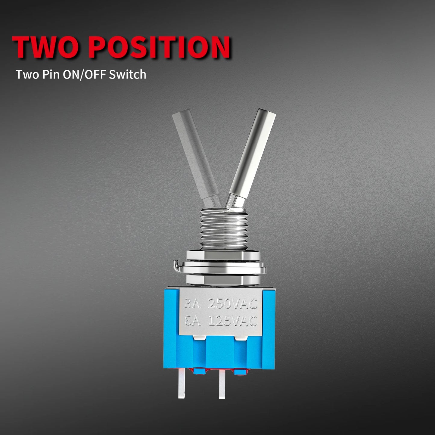 DaierTek 5PCS 2-Pin Mini Toggle Switch – SPST 2-Position ON/OFF Flat Handle Latching Switch for Car & Truck with Solder Terminals