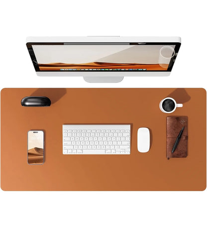 Large Leather Mouse Pad Desk Mat - Non-Slip PU Leather Office Desk Protector for Laptop & Workspace Setup
