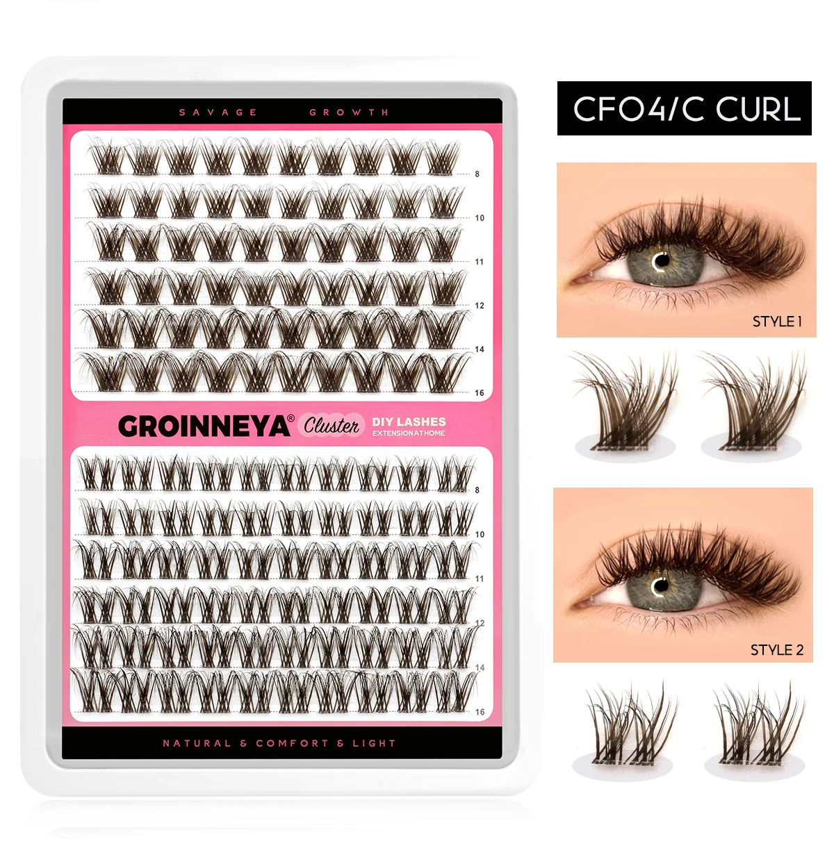 Lash Clusters Extension Kit – Fake Eyelashes Set with Lash Bond, Seal, and Applicator Tool for Makeup