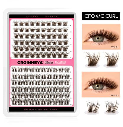 Lash Clusters Extension Kit – Fake Eyelashes Set with Lash Bond, Seal, and Applicator Tool for Makeup