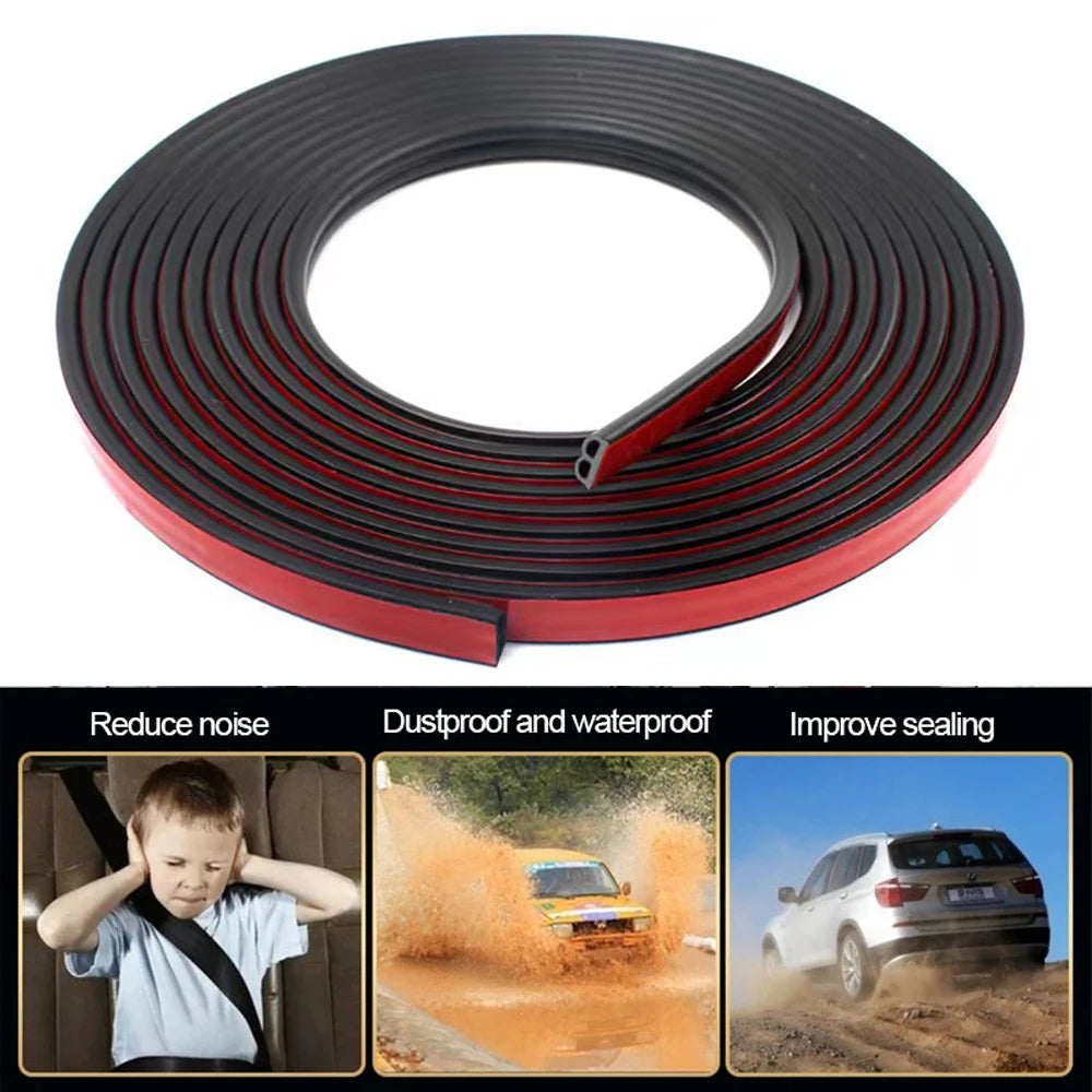 B Shape Car Door Seal Strip - Rubber Weatherstrip Soundproof Insulation Sticker for Auto Door Sealing & Vehicle Accessories