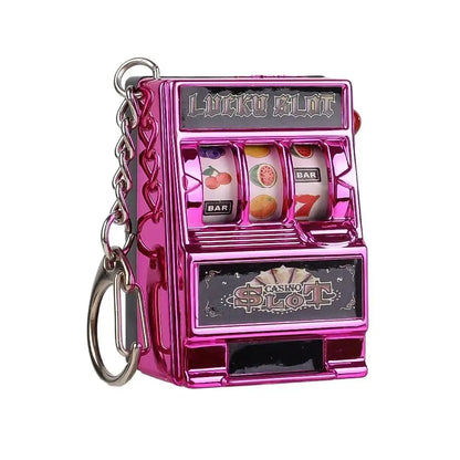 Mini Slot Machine Keychain – Creative Arcade Lucky Jackpot Toy for Fun & Stress Relief