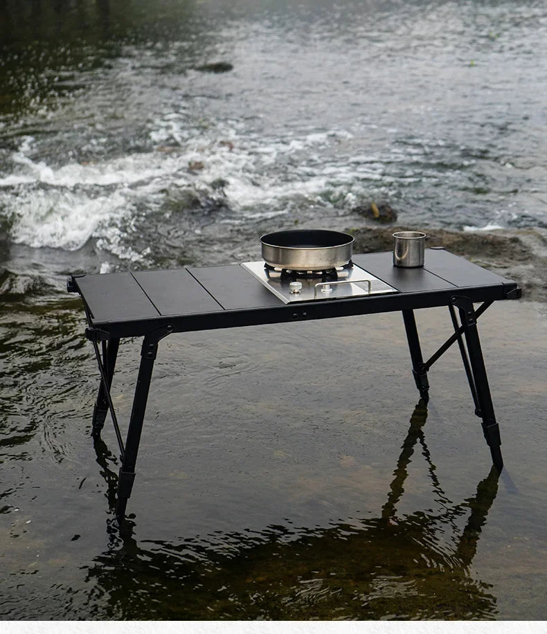 Newest Folding IGT Table – Lightweight Portable Roll-Up Table with Adjustable Legs for BBQ, Desktop Burner & Backpacking