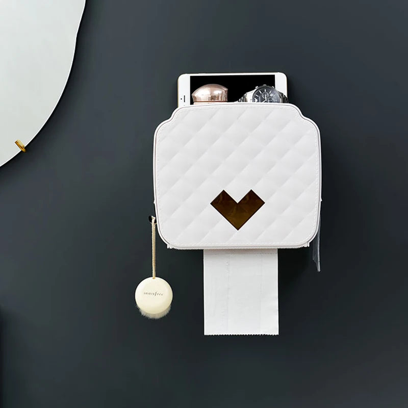 Portable Toilet Paper Holder - Wall-Mounted Bathroom Tissue Dispenser & Storage Box