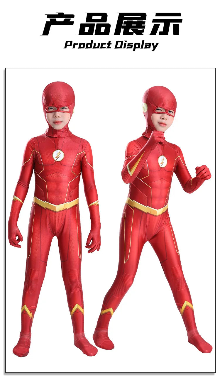 Flash Superhero Bodysuit Costume — Adult & Kids Cosplay for Halloween, Christmas & Parties