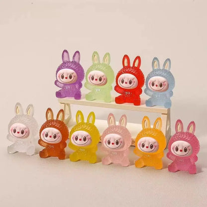 Luminous 3D Labubu DIY Blind Box Cute Cartoon Anime Doll Creative Ornament Birthday Gift for Kids