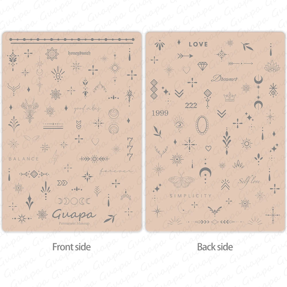 Silicone Practice Skin for Permanent Makeup — Double-Sided Latex Sheet with Brows Design for Hair Stroke Training