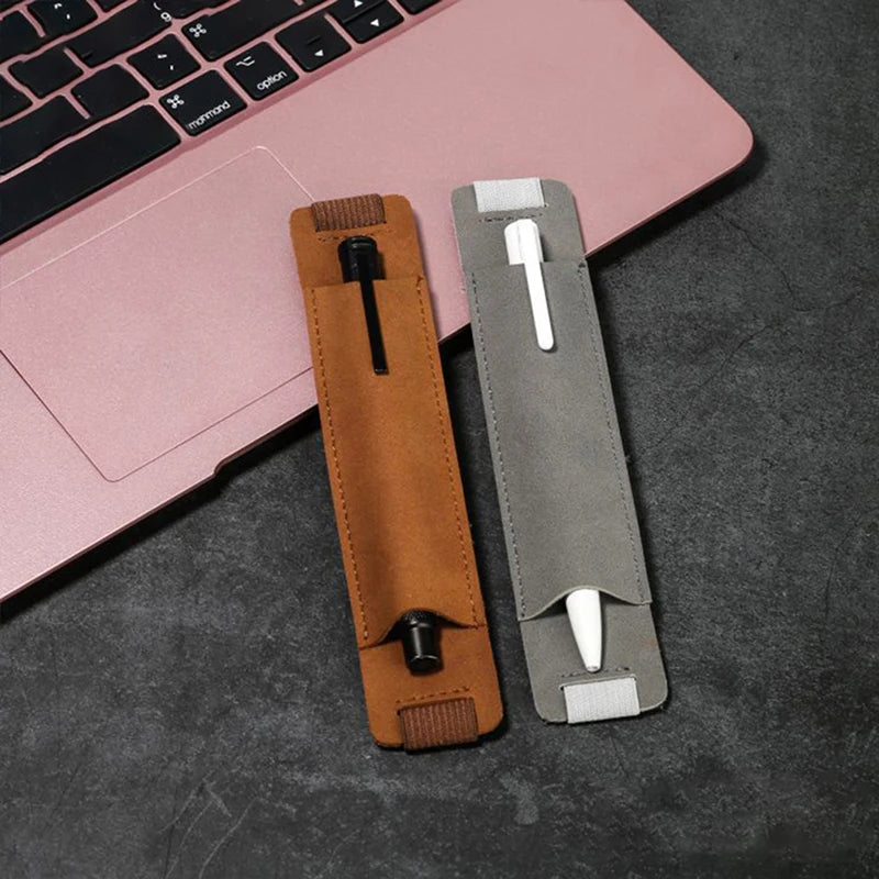 Adjustable Elastic Band Pen Holder - PU Leather Pen Sleeve Pouch, Detachable, Fits Notebook - Elastic Notebook Pen Holder