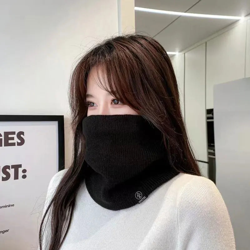 Fashion Knitted Scarf for Women and Men - Solid Cashmere-Like Winter Snood, Thick Wool Fur Neck Scarf Ring, Unisex Warm Accessory