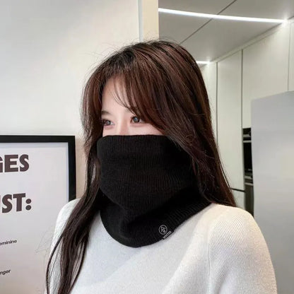 Fashion Knitted Scarf for Women and Men - Solid Cashmere-Like Winter Snood, Thick Wool Fur Neck Scarf Ring, Unisex Warm Accessory