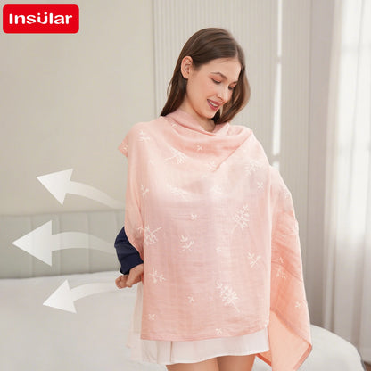 Breastfeeding Nursing Cover Shawl – Bamboo Cotton Baby Blanket Scarf for Privacy, Stroller & Pregnancy Protection Wrap