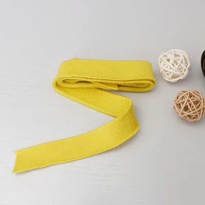 2CM Solid Color Ribbed Mercerized Cotton Knit – Soft T-Neck Short Cuffs with Elastic Edge