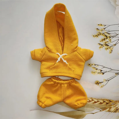 Labubu Casual Sweatsuit Set for 15/17cm Dolls — Comfy Doll Clothes with Ribbed Hem Details