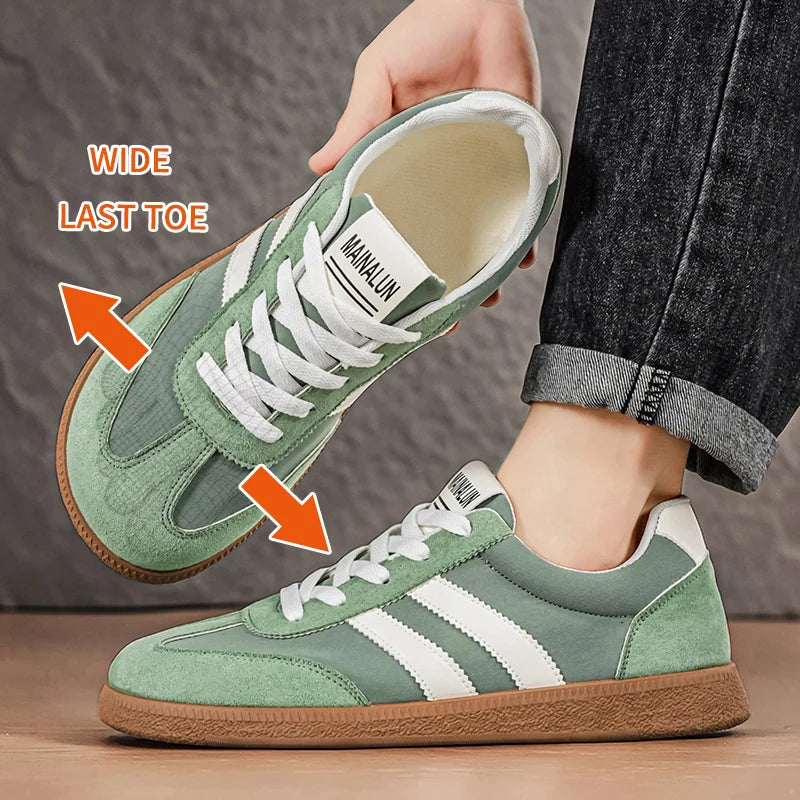 Men’s Wide Width Sneakers - Large Size PU Upper Low-Top Shoes for Work, Travel & Indoor/Outdoor Wear