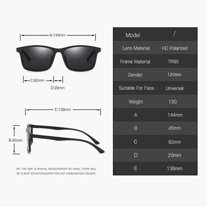 Luxury Men’s Polarized Sunglasses – Vintage Square TR90 Frame, Ultra-Light UV400 Driving & Fishing Eyewear