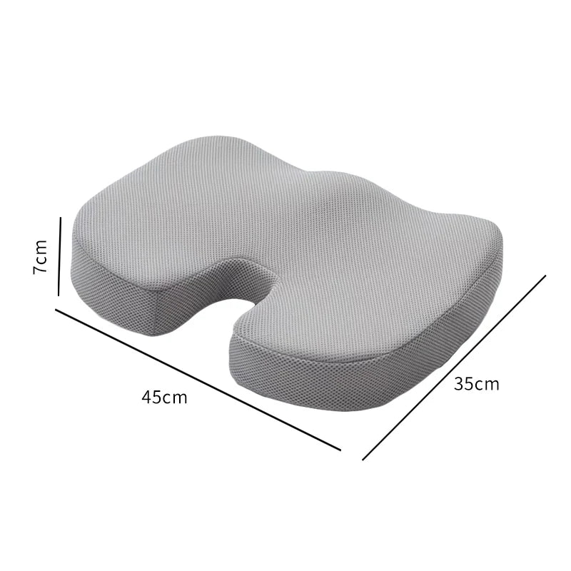 Ergonomic Memory Foam Seat Cushion – Hemorrhoid Relief Office Chair Cushion for Long Sitting Comfort (Students & Office Use)