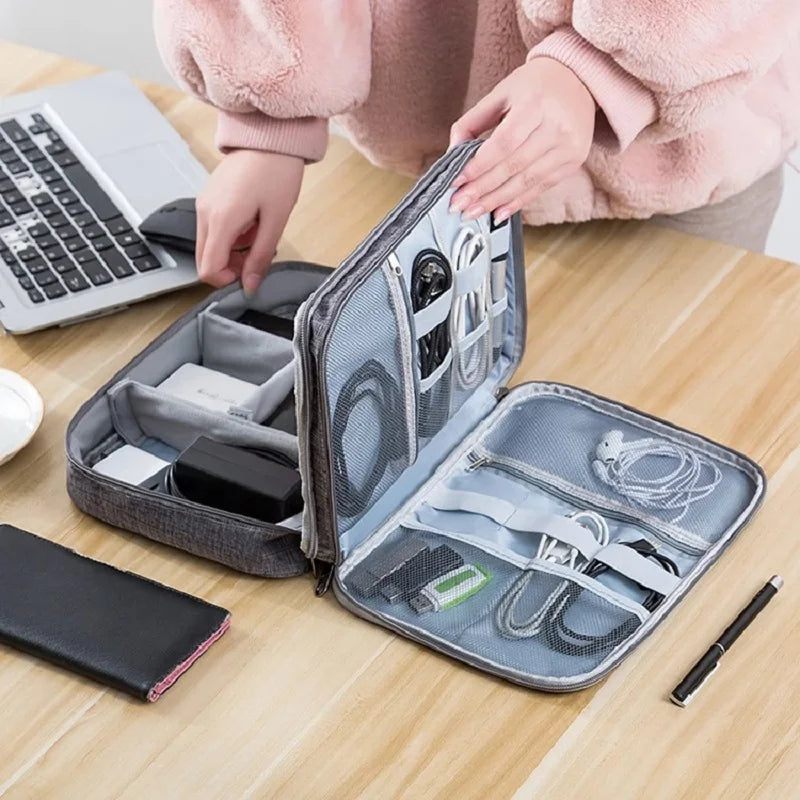 Waterproof Portable Cable Organizer: Digital Electronic Storage Bag for USB, Charger, and Plug
