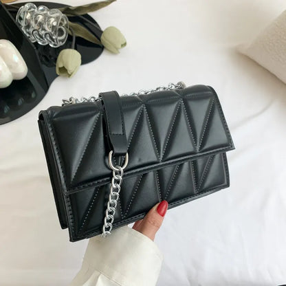 Fashion Trend Crossbody Single Bag: 2024 New Tide Korean Version Small Square Bag with Foreign-Style Chain