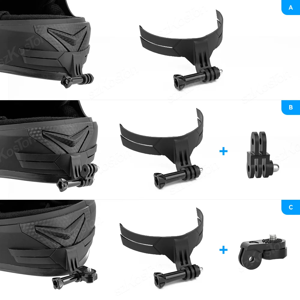 Motorcycle Helmet Chin Mount – Action Camera Holder for DJI Osmo Action & GoPro 8–13, Full Face Riding Gear Accessory