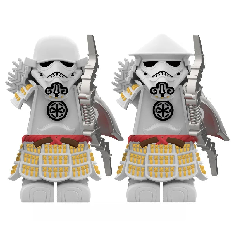 Storm Samurai Trooper Figure – White Soldier Articulated Action Toy with Pistol & Katana DY325 DY Minifigs