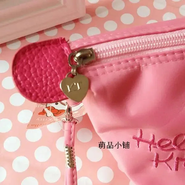Sanrio Hello Kitty Makeup Bag – 28x11cm Anime Y2K Girls Storage, Kawaii Large Capacity Waterproof PU Handbag, Perfect Gift