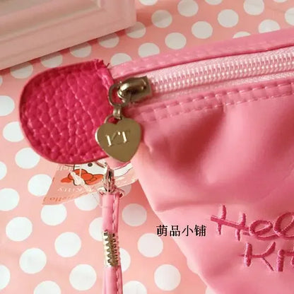 Sanrio Hello Kitty Makeup Bag – 28x11cm Anime Y2K Girls Storage, Kawaii Large Capacity Waterproof PU Handbag, Perfect Gift