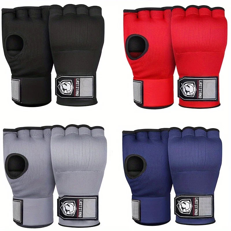 MMA Half-Finger Gel Boxing Gloves - Muay Thai Sanda Training Inner Gloves with Wrist Strap