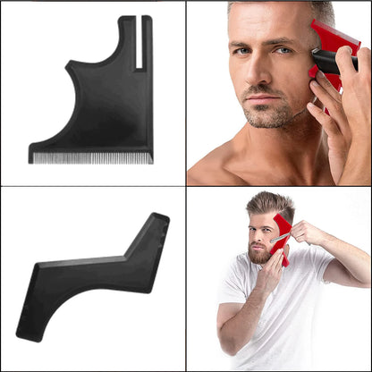 Haircut & Beard Grooming Kit – Neckline, Goatee & Hairline Shaping Template for Men, Barber Hair Cutting Tool