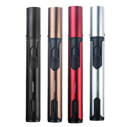 Honest Metal Windproof Torch Lighter – Refillable Pen Jet Flame for Kitchen, BBQ & Camping