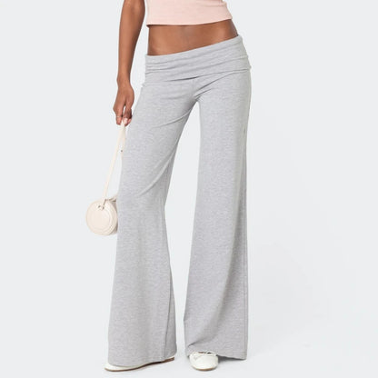 Women’s Casual Wide Leg Sweatpants – Low Rise Flared Yoga Lounge Pants for Teen Girls Back-to-School Outfit