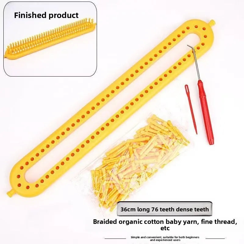 DIY Plastic Weaving Loom Kit - Portable Rectangle Knitting Tool for Handmade Wool Crafts & Sewing Projects