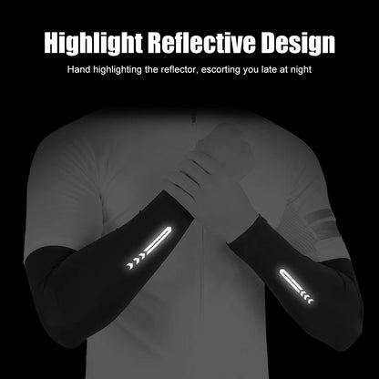 1 Pair Ice Fabric UV Protection Arm Sleeves: Breathable Cooling for Fitness, Basketball, Cycling - UPF 50
