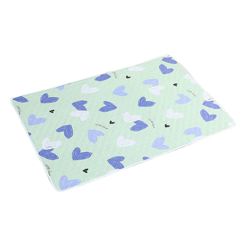 80x120cm 4-Layer Cartoon Dino Diaper Changing Mat – Waterproof Washable Pad for Baby Care & Menstrual Use