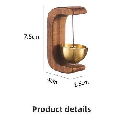 Dopamine Magnetic Indoor Wind Chime – Oak & Walnut Copper Doorbell for Home Decor