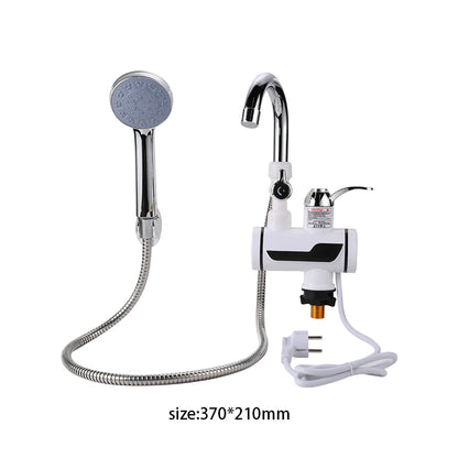 3000W Instant Electric Water Heater — EU Plug Digital Display Tankless Shower & Kitchen Faucet 220V