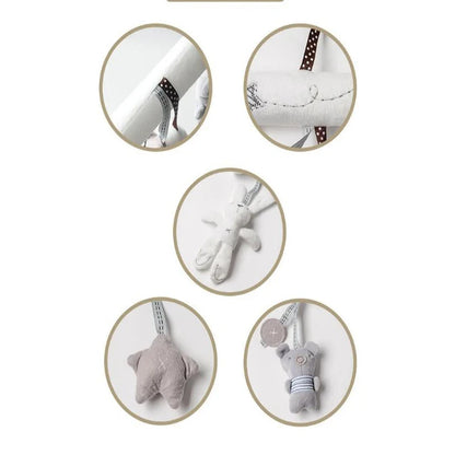 2025 Hanging Plush Toy – Rabbit Baby Hand Bell Safety Seat Toy, Multifunctional Stroller Mobile Gift