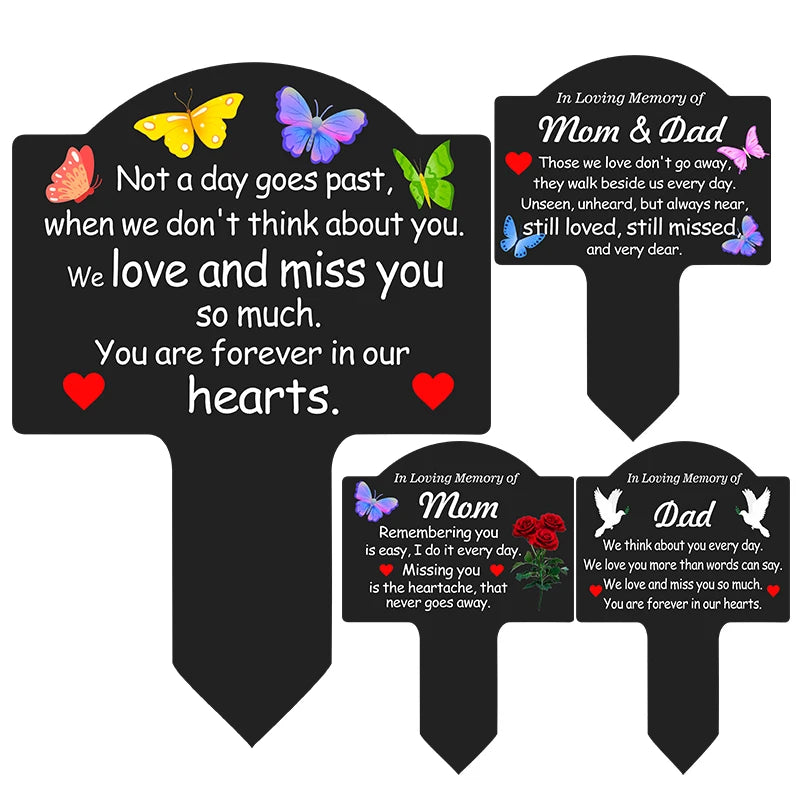 Waterproof Grave Stake – Cemetery Memorial Decoration for Mom, Dad & Loved Ones (Grandpa, Grandma, Brother, Sister, Son, Daughter)