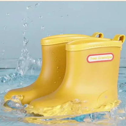Kids Rain Boots – Waterproof PVC Anti-Slip Mid-Calf Shoes for Boys & Girls