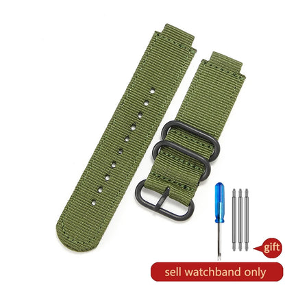 16mm Premium Nylon Canvas Watch Strap for Casio DW-5600 DW-5610 GW-B5600 - Convex Interface Replacement Wristband