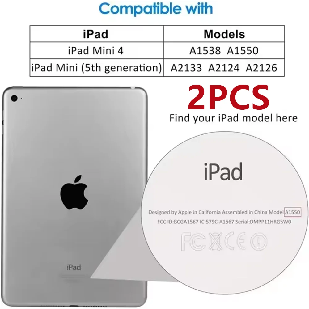 2PCS 9H Tempered Glass Screen Protector for iPad (10.2/9.7/10.5/10.9/11) Pro, Air & Mini – Anti-Scratch HD Protective Film