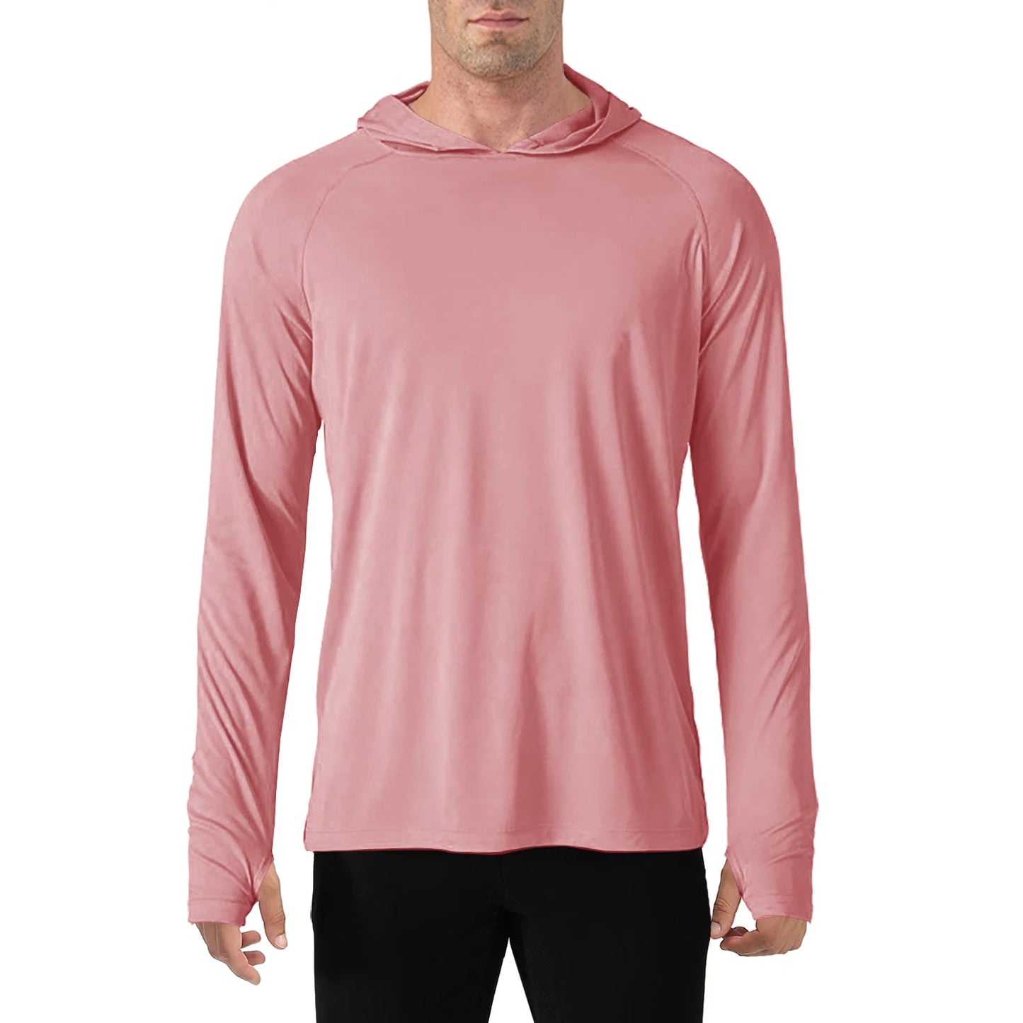 TACVASEN Men's Sun Protection Hoodie T-Shirt – UV-Proof, Lightweight, Breathable Long Sleeve Quick-Dry Top