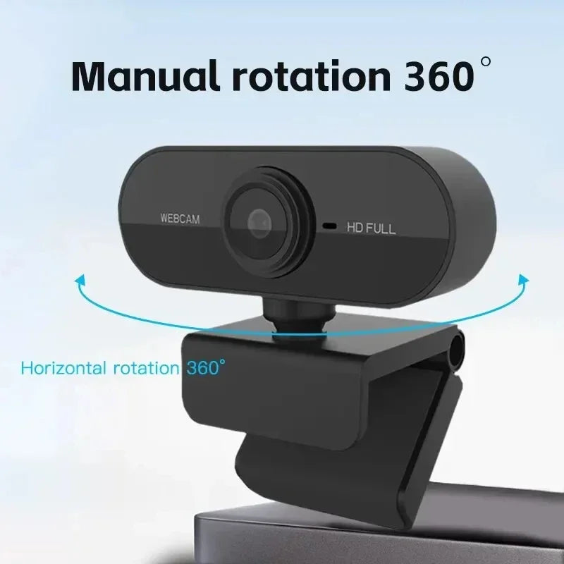 1080P HD USB Computer Camera – Built-In Microphone Web Cam for Work & Tripod Use