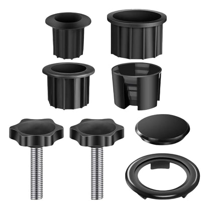 Umbrella Base Bracket Accessories Kit – Plastic Pipe Sleeve, M8 Threaded Bolt, Star Handle Clamping Screws for Sun Umbrella Fixing