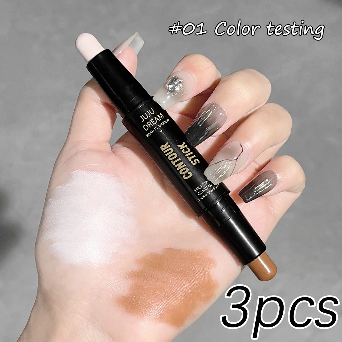 Double Ended Contour Stick - Highlight & Nose Shadow Makeup for 3D Face Sculpting and Brightening