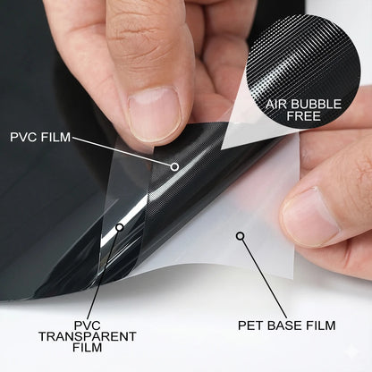 Ultra Gloss Piano Black Vinyl Wrap - PET Self-Adhesive Bubble-Free Car Wrap Film