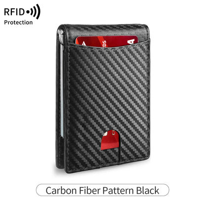 RFID Carbon Fiber Men’s Wallet — Ultra-Thin Mini Card Holder with 7 Slots