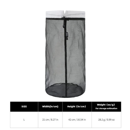 Lightweight Mesh Stuff Sack - Drawstring Compression Storage Bag for Camping, Hiking, Laundry & Grocery